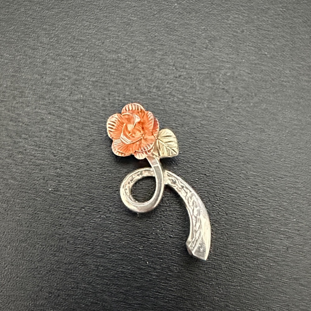 Black Hills 12k Gold and Silver Rose pendant